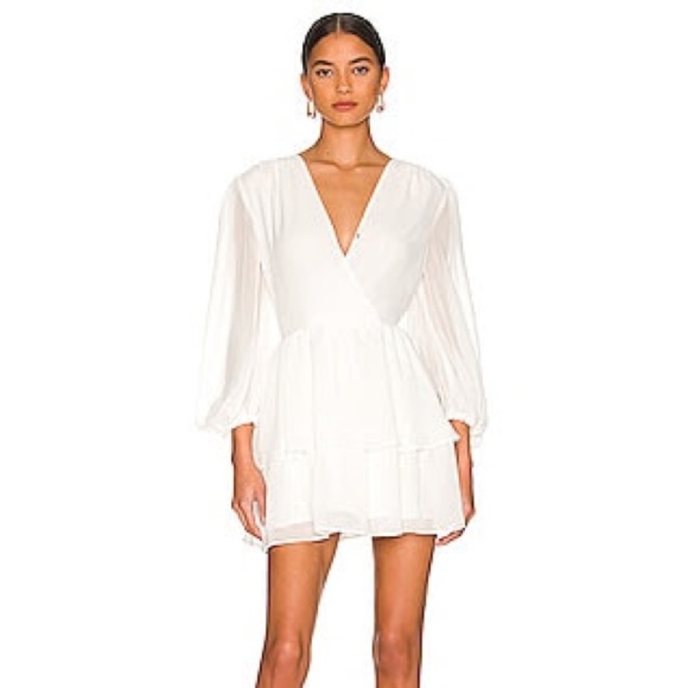 Bardot Mala Mini Dress in Orchid White from Revolve